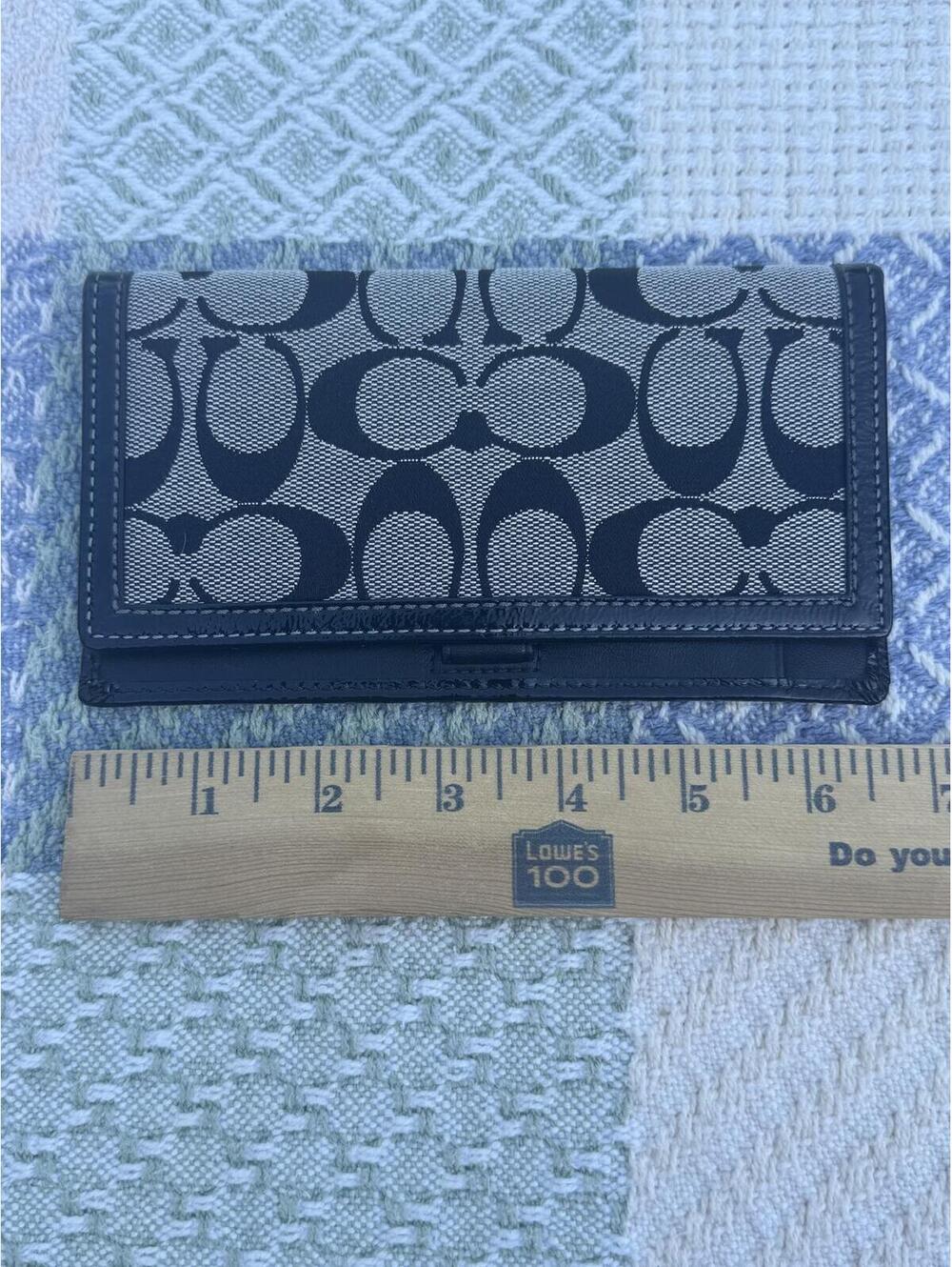 Y2K Coach Signature Canvas Check Book Wallet